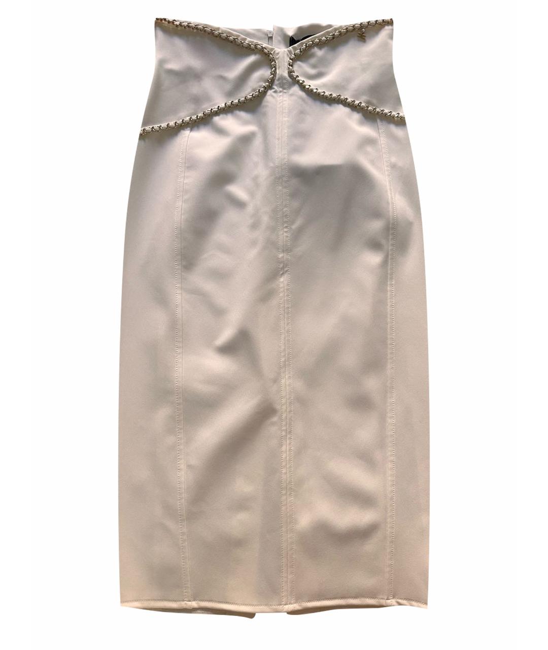 ELISABETTA FRANCHI Белая полиамидовая юбка миди, фото 1