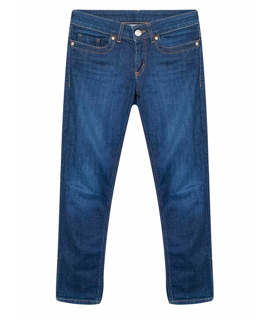BIKKEMBERGS Темно-синие хлопко-эластановые джинсы слим, фото 1