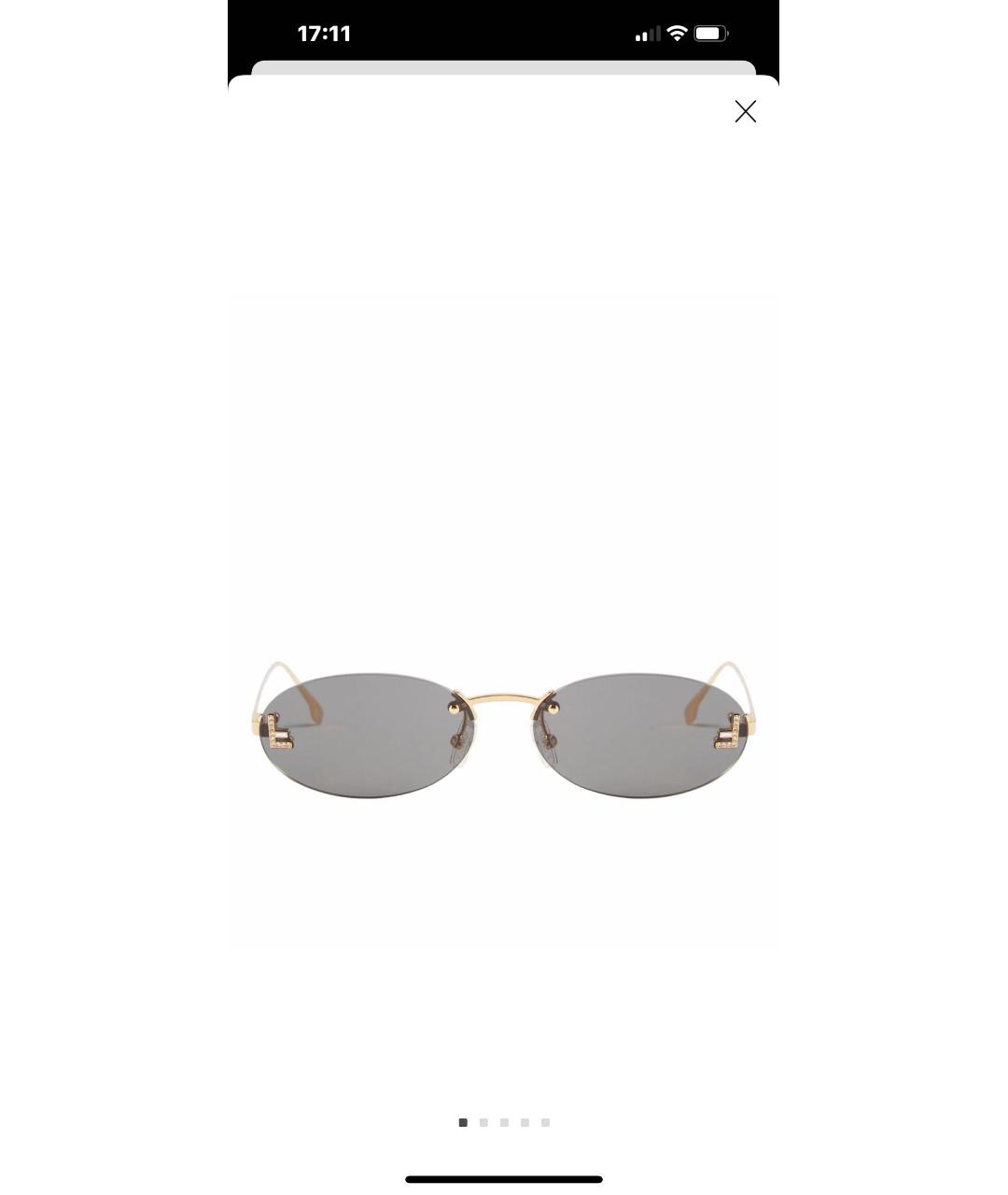FENDI Серые металлические солнцезащитные очки, фото 9