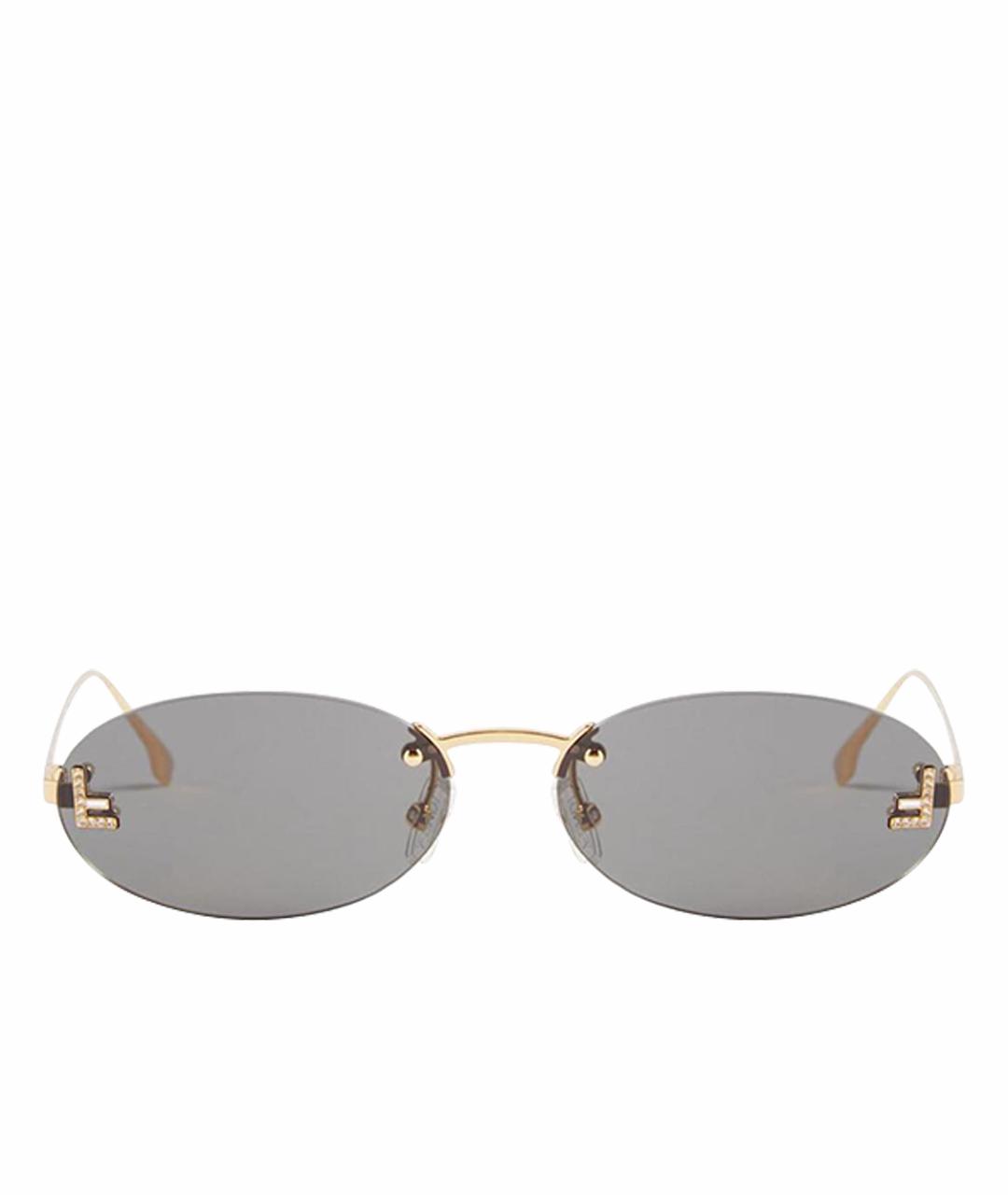 FENDI Серые металлические солнцезащитные очки, фото 1