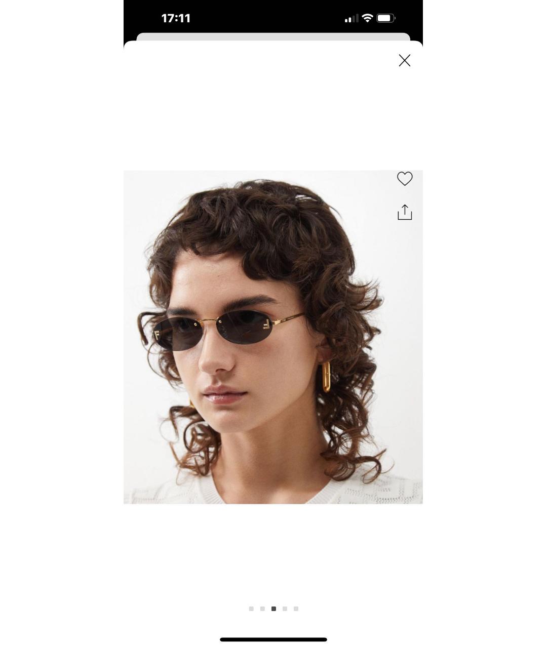 FENDI Серые металлические солнцезащитные очки, фото 7