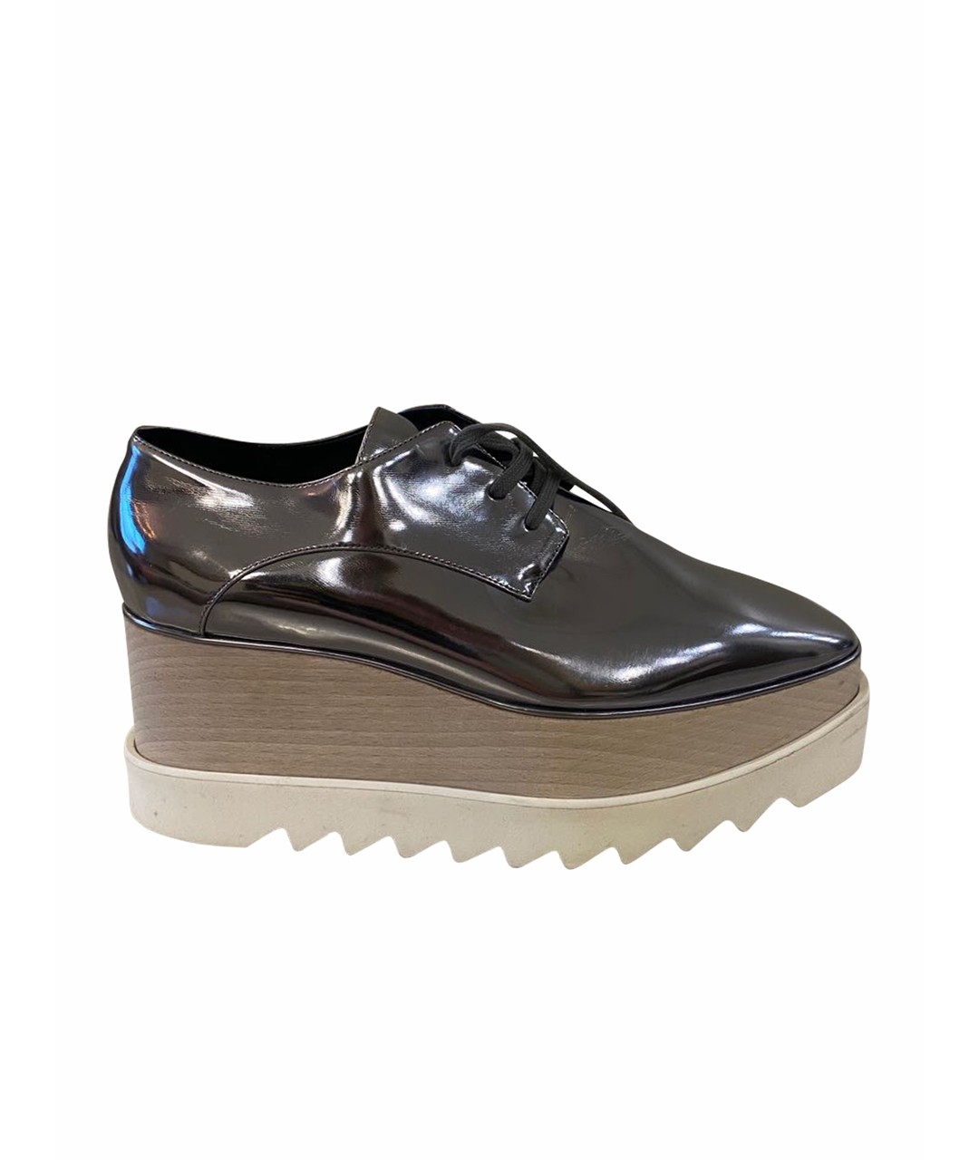STELLA MCCARTNEY Серебряные ботинки из лакированной кожи, фото 1