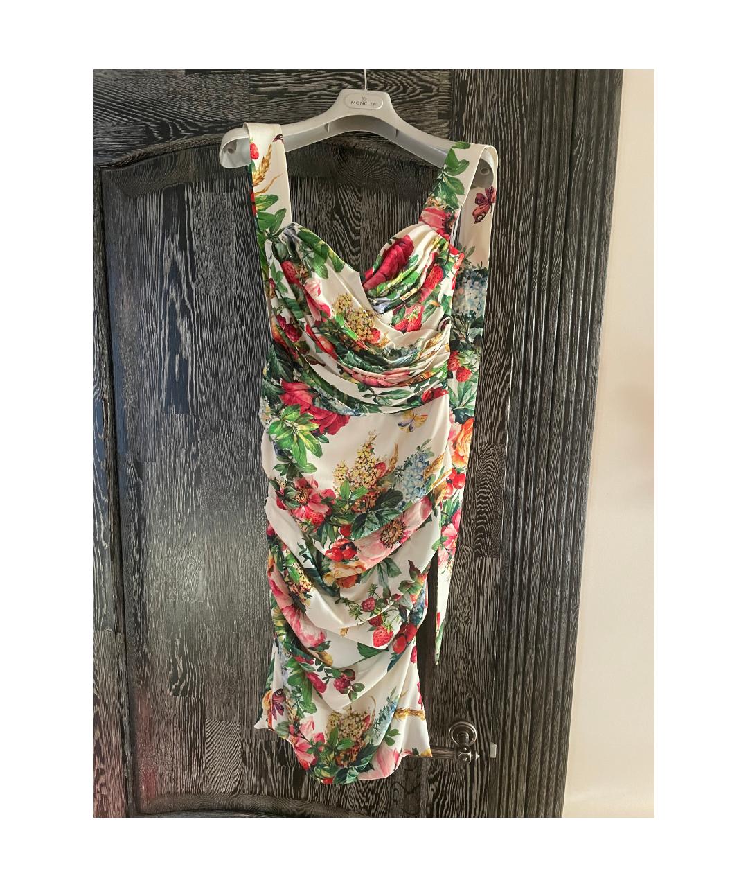 DOLCE&GABBANA Белое шелковое коктейльное платье, фото 5