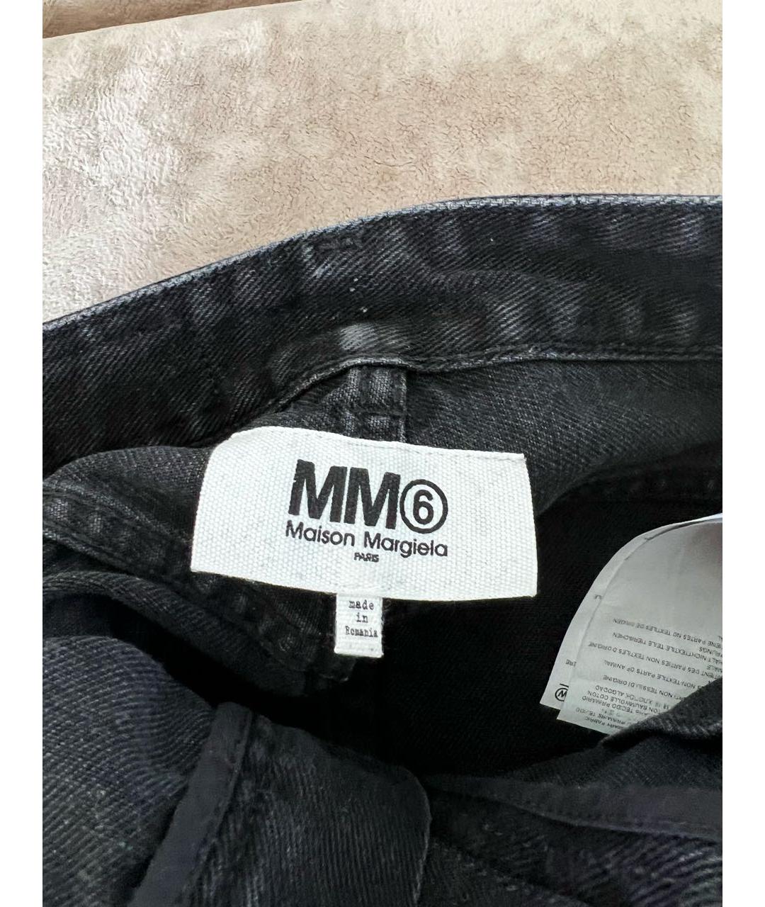 MM6 MAISON MARGIELA Черные хлопковые джинсы клеш, фото 3