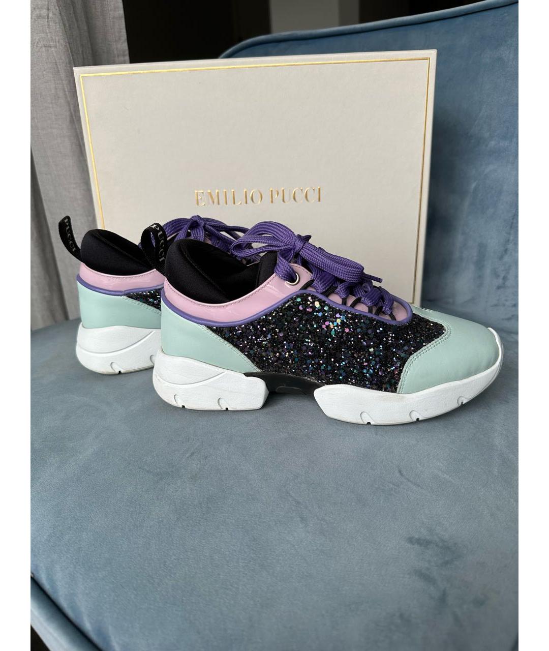 EMILIO PUCCI Мульти кожаные кроссовки, фото 4