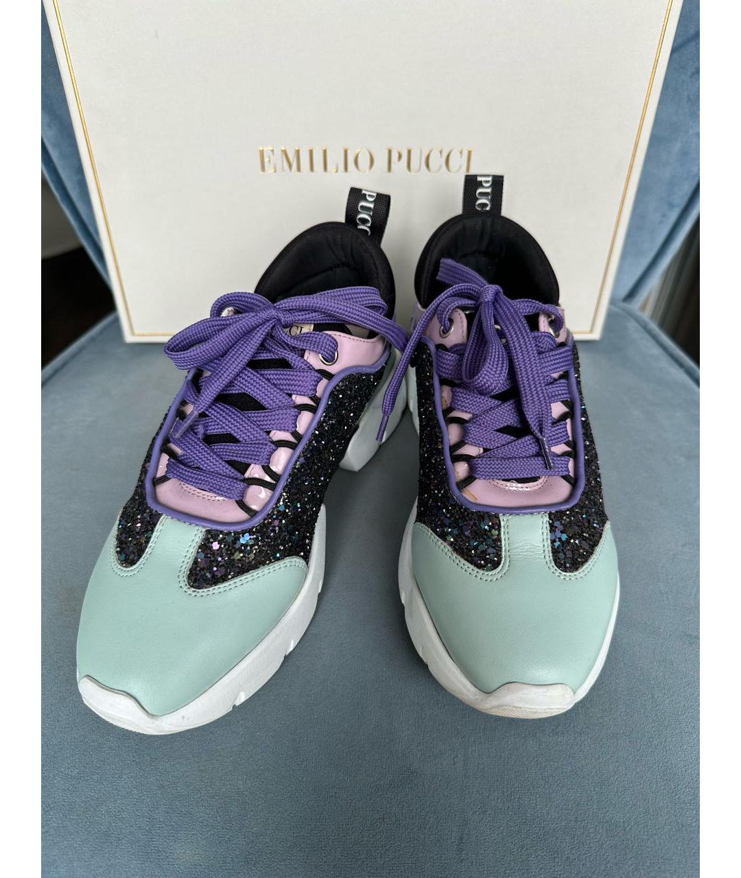 EMILIO PUCCI Мульти кожаные кроссовки, фото 3