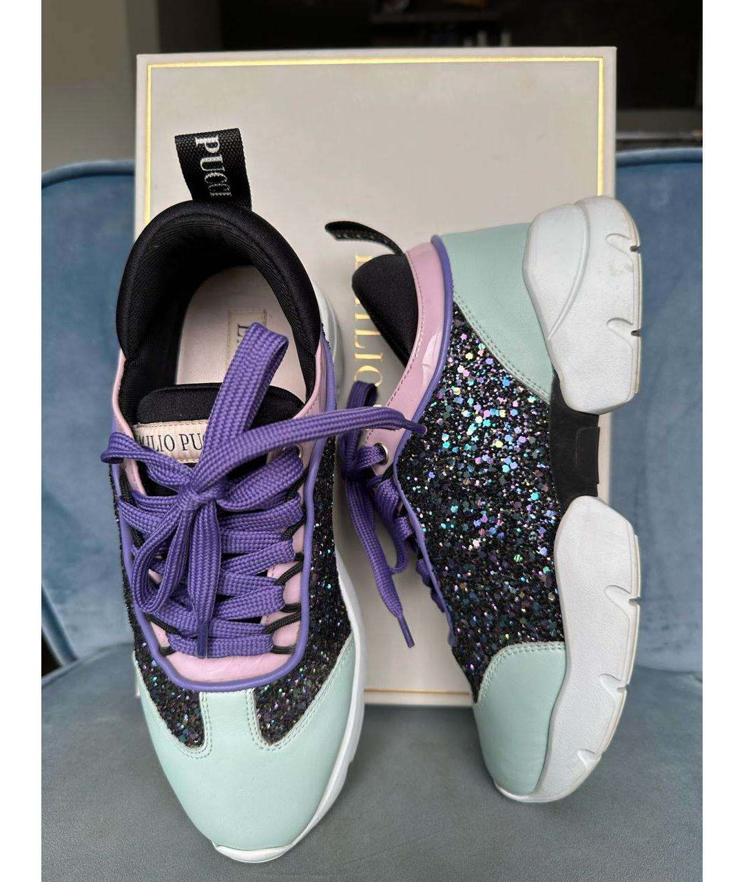EMILIO PUCCI Мульти кожаные кроссовки, фото 2