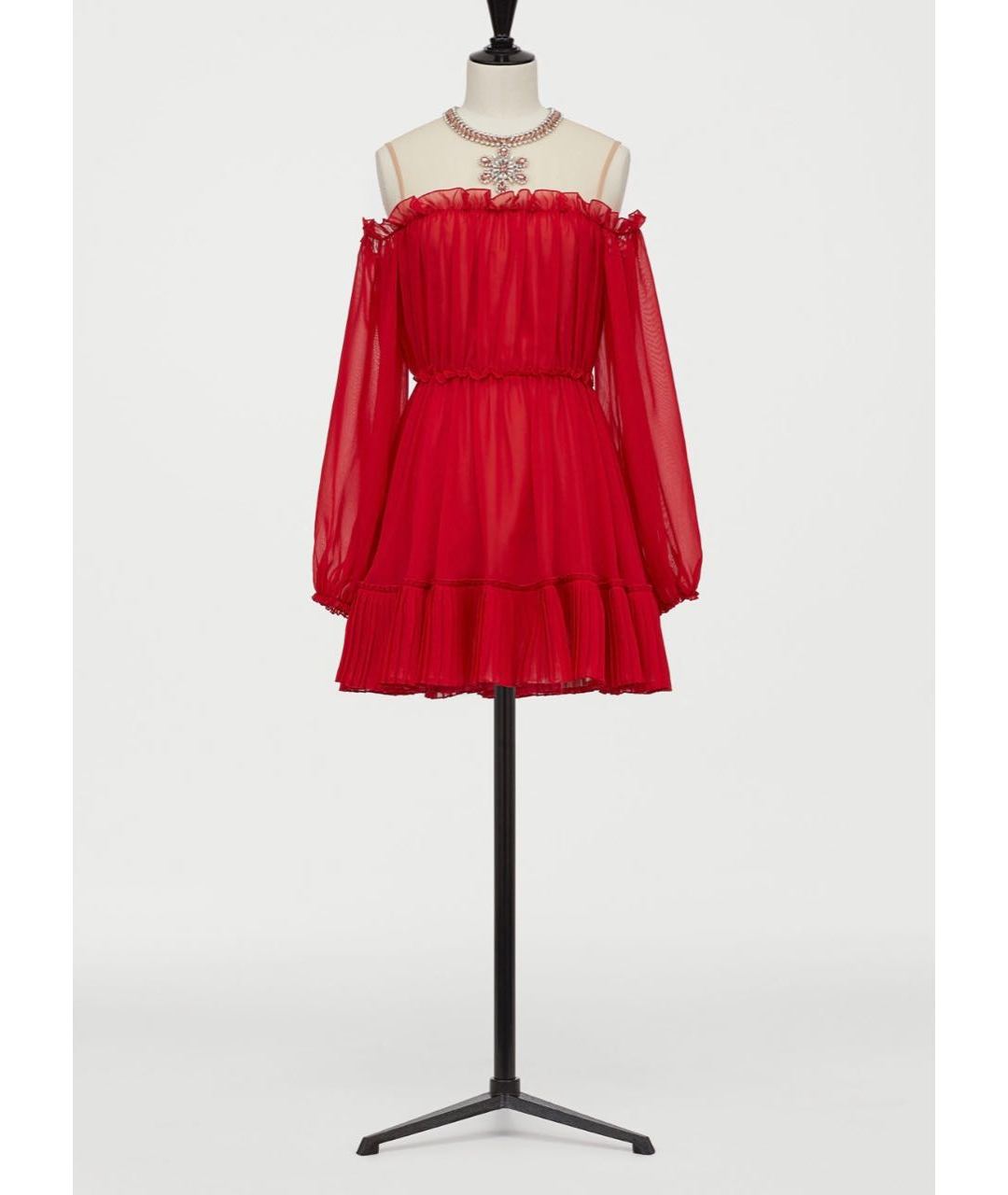 GIAMBATTISTA VALLI Красное полиэстеровое платье, фото 5