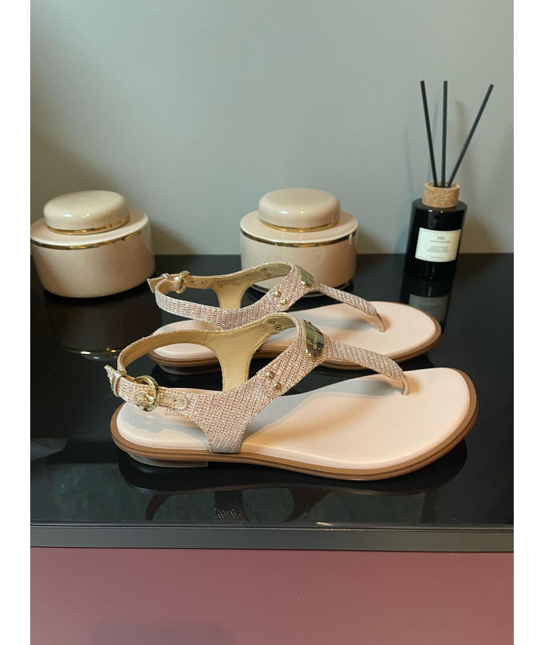 MICHAEL MICHAEL KORS Розовые кожаные сандалии, фото 9