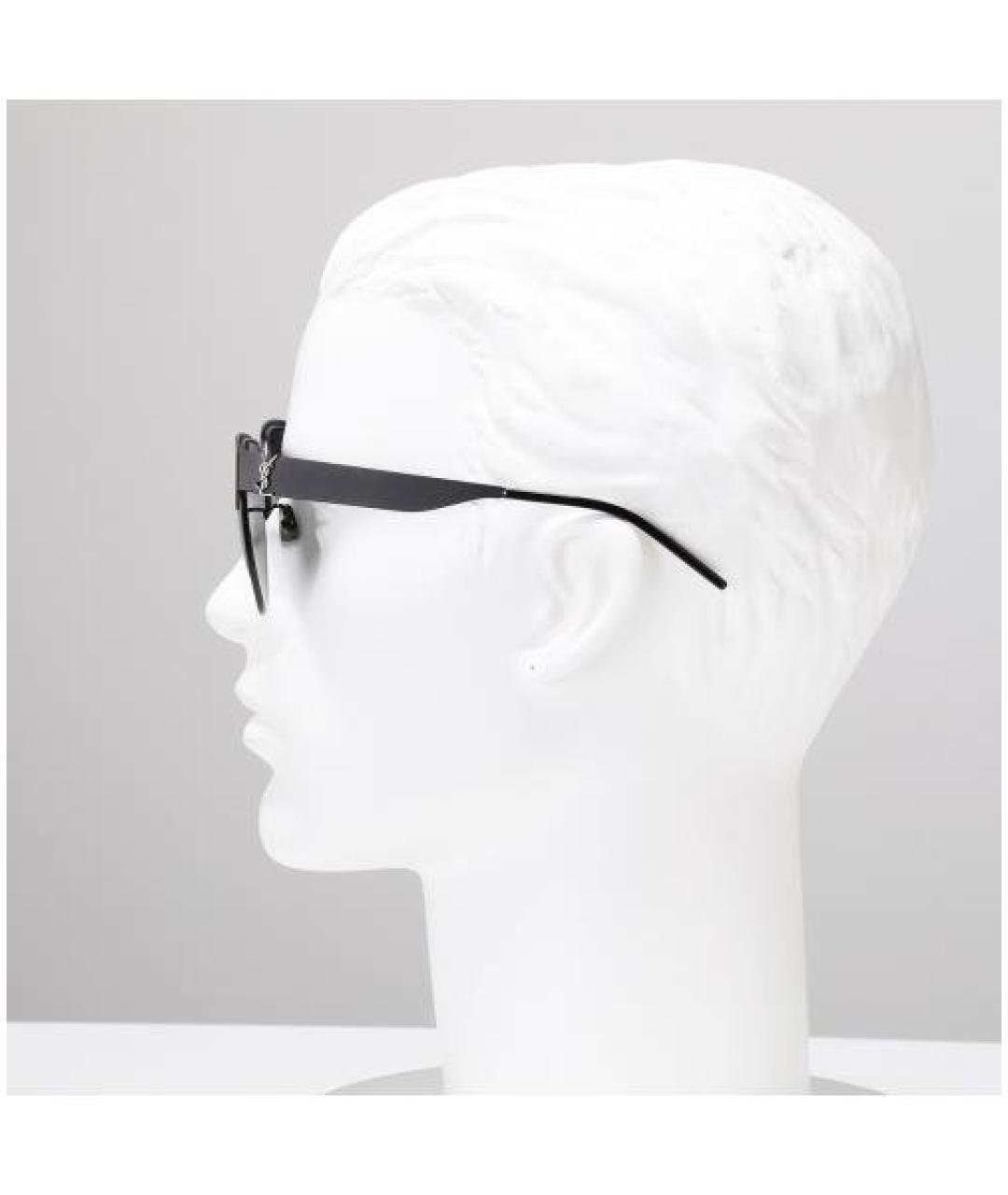 SAINT LAURENT Черные металлические солнцезащитные очки, фото 6