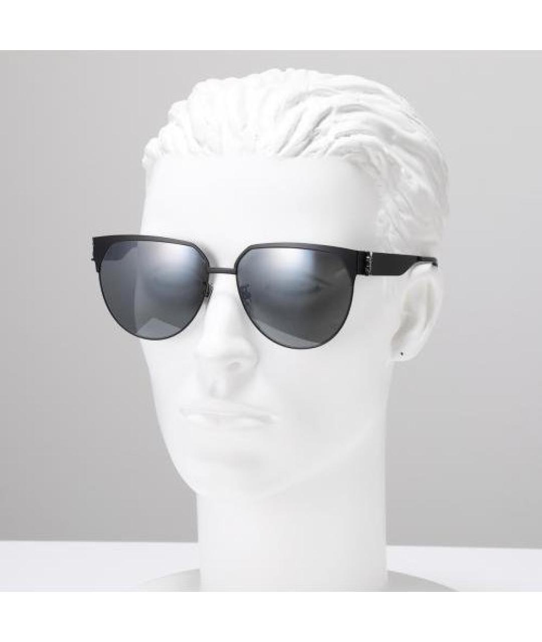 SAINT LAURENT Черные металлические солнцезащитные очки, фото 5