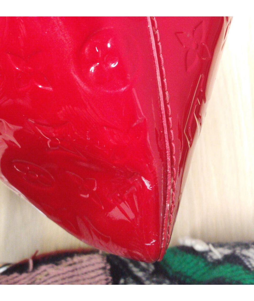 LOUIS VUITTON PRE-OWNED Красная сумка тоут из лакированной кожи, фото 7
