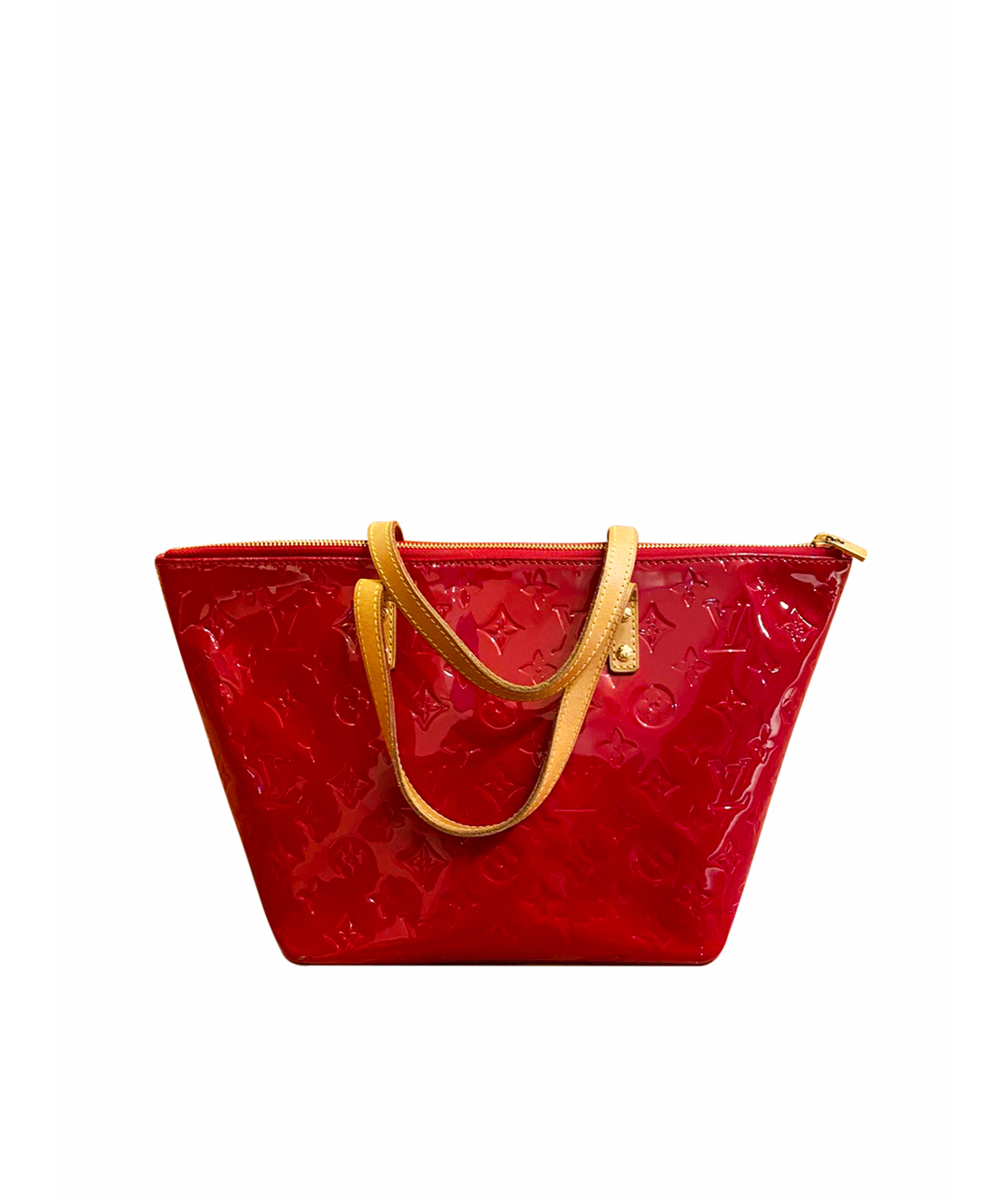 LOUIS VUITTON PRE-OWNED Красная сумка тоут из лакированной кожи, фото 9