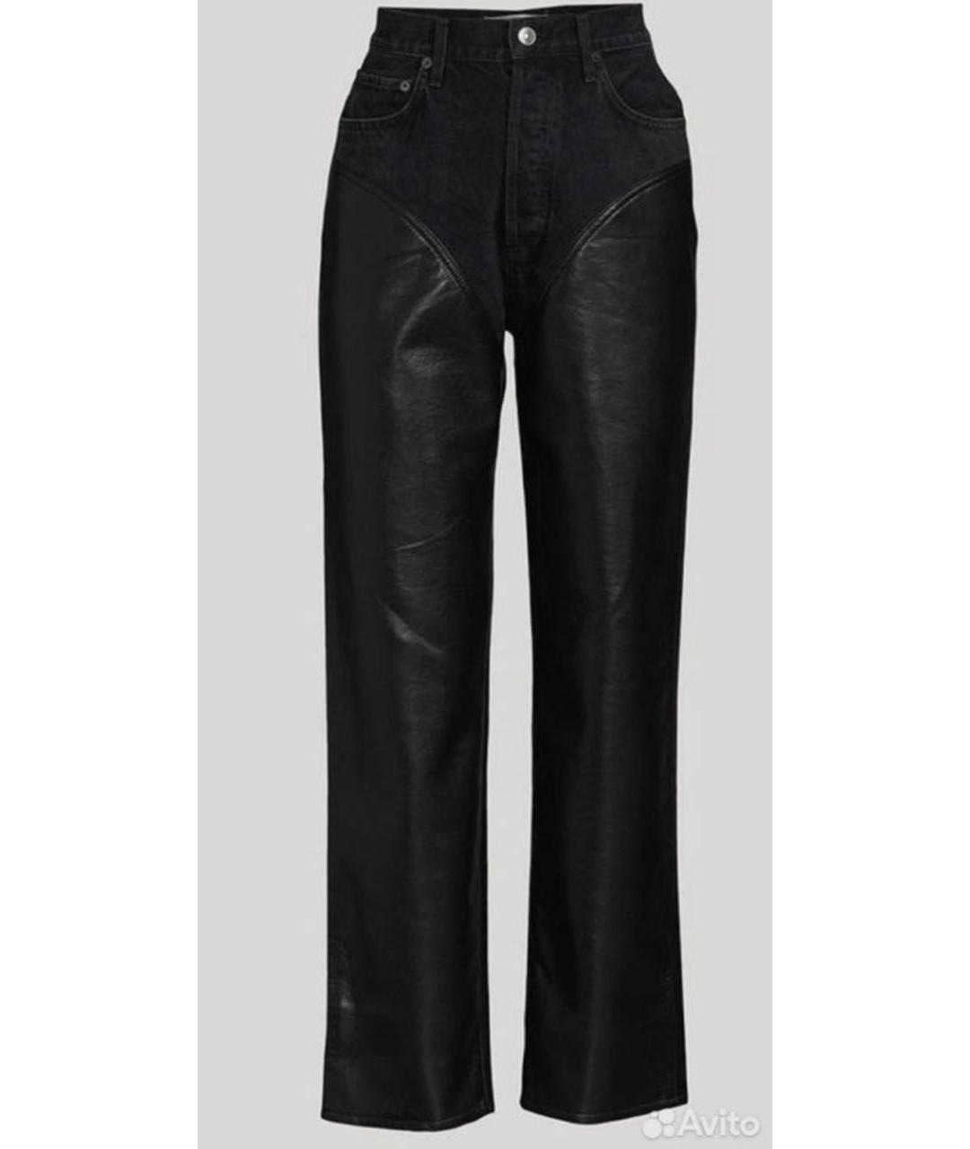AGOLDE Черные хлопко-леновые прямые джинсы, фото 5