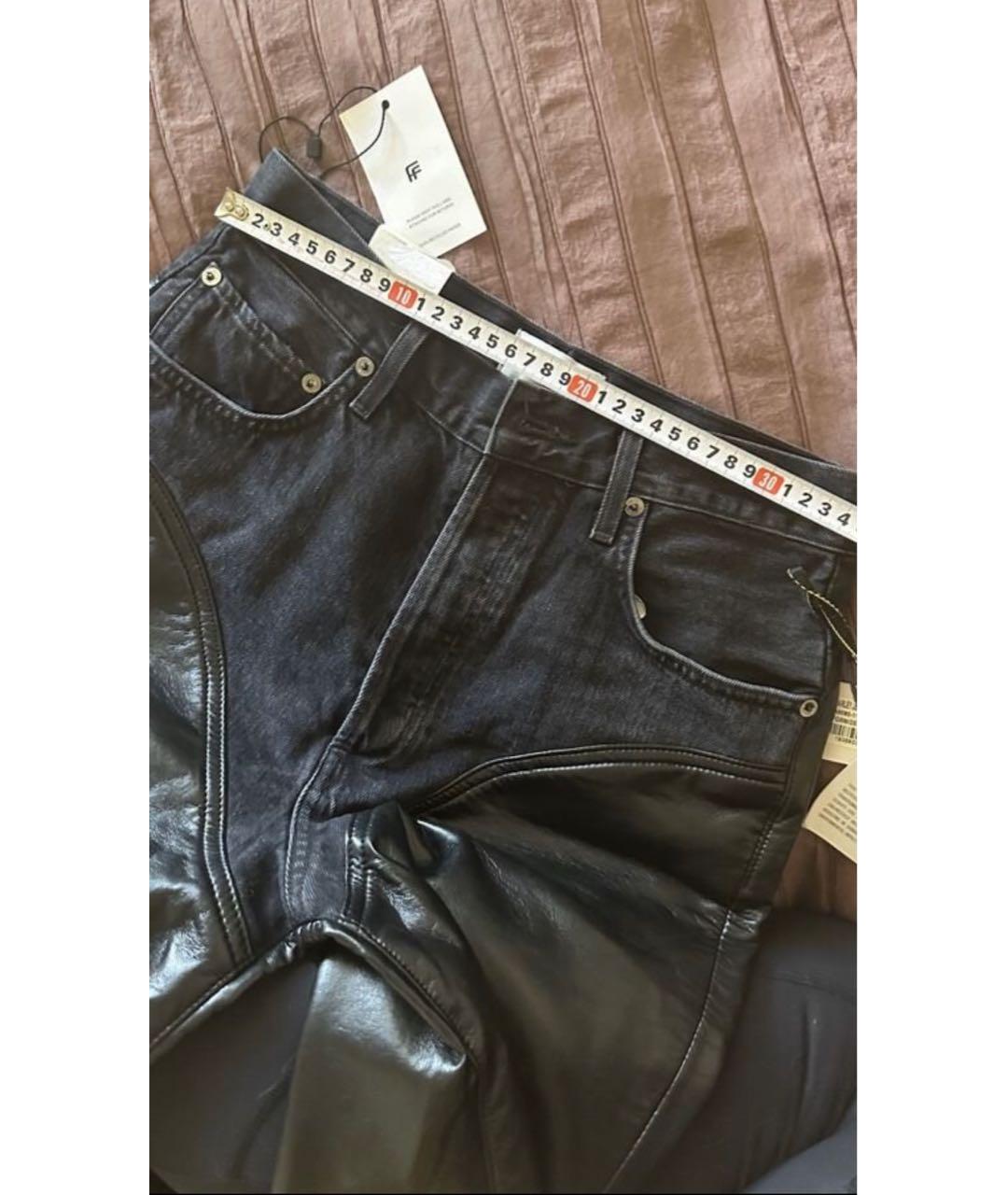 AGOLDE Черные хлопко-леновые прямые джинсы, фото 3
