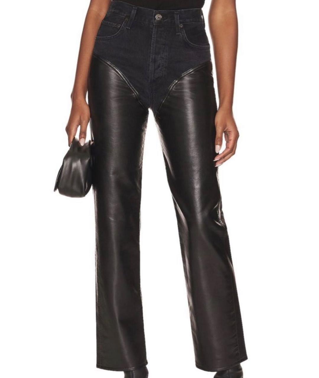 AGOLDE Черные хлопко-леновые прямые джинсы, фото 2