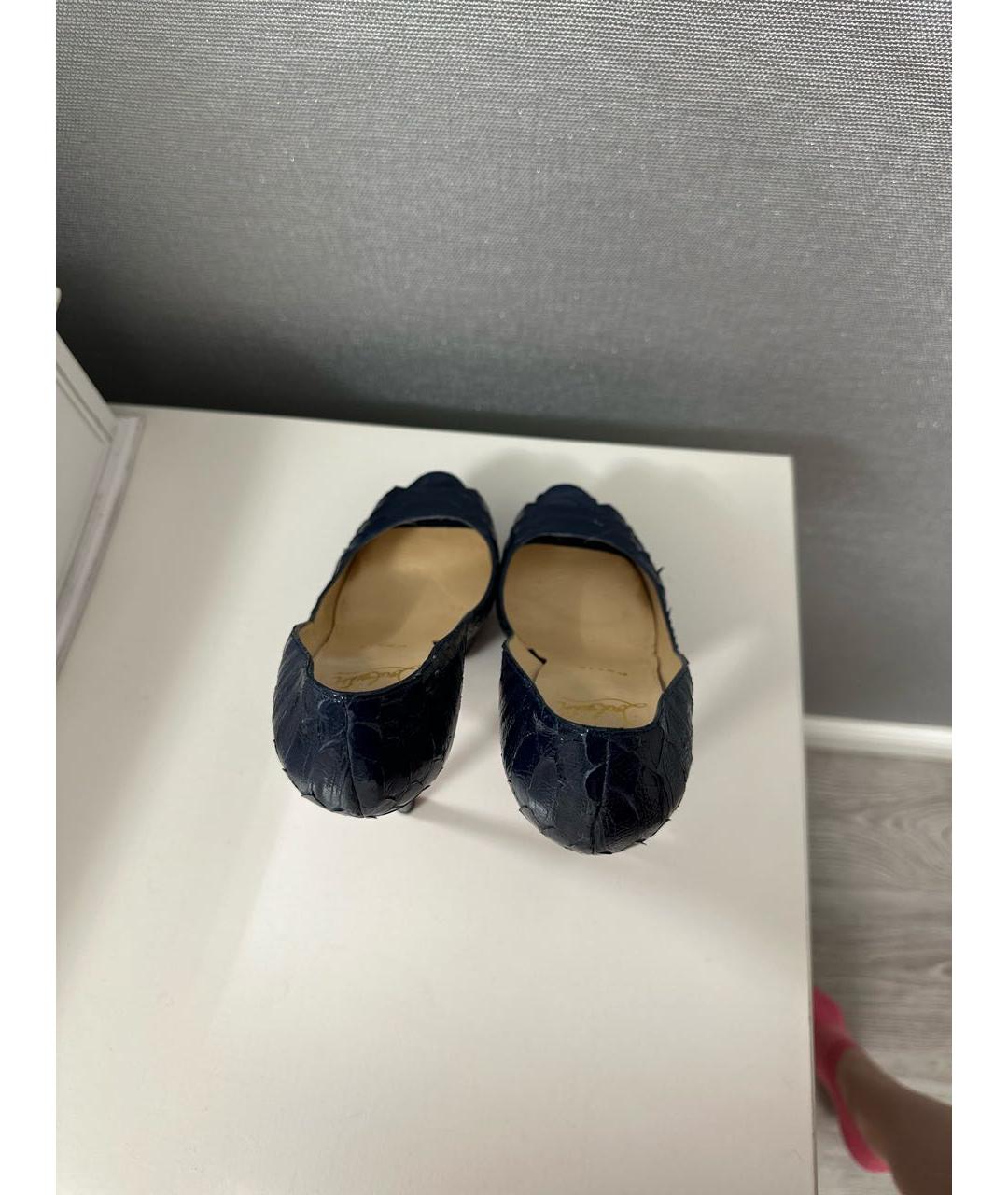 CHRISTIAN LOUBOUTIN Синие кожаные туфли, фото 3