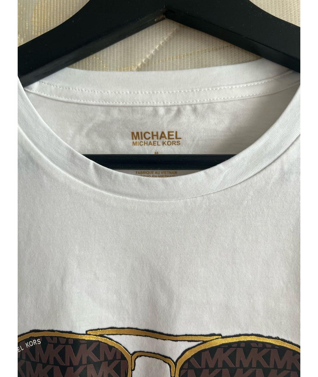 MICHAEL MICHAEL KORS Белая хлопковая футболка, фото 4