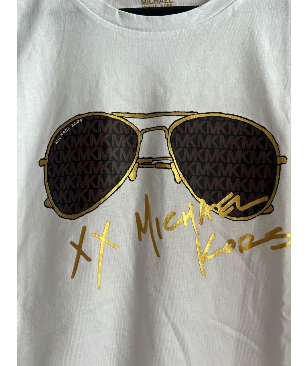 MICHAEL MICHAEL KORS Белая хлопковая футболка, фото 2