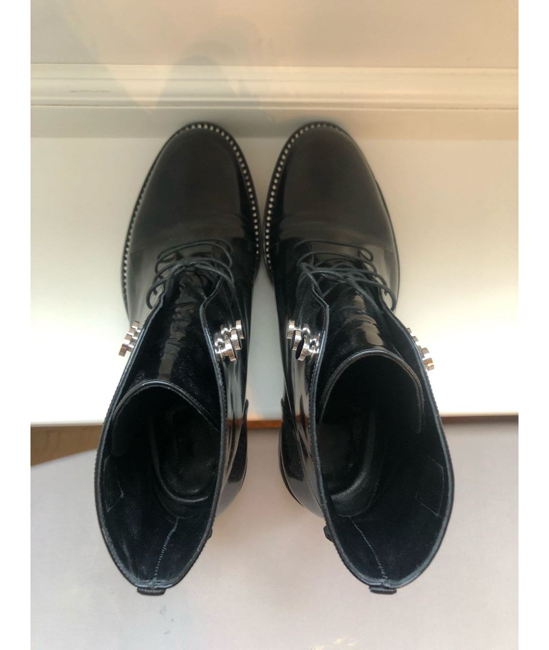 CHRISTIAN DIOR PRE-OWNED Черные ботинки из лакированной кожи, фото 4