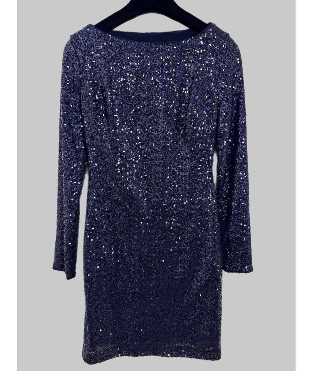 RALPH LAUREN Темно-синее полиэстеровое коктейльное платье, фото 4