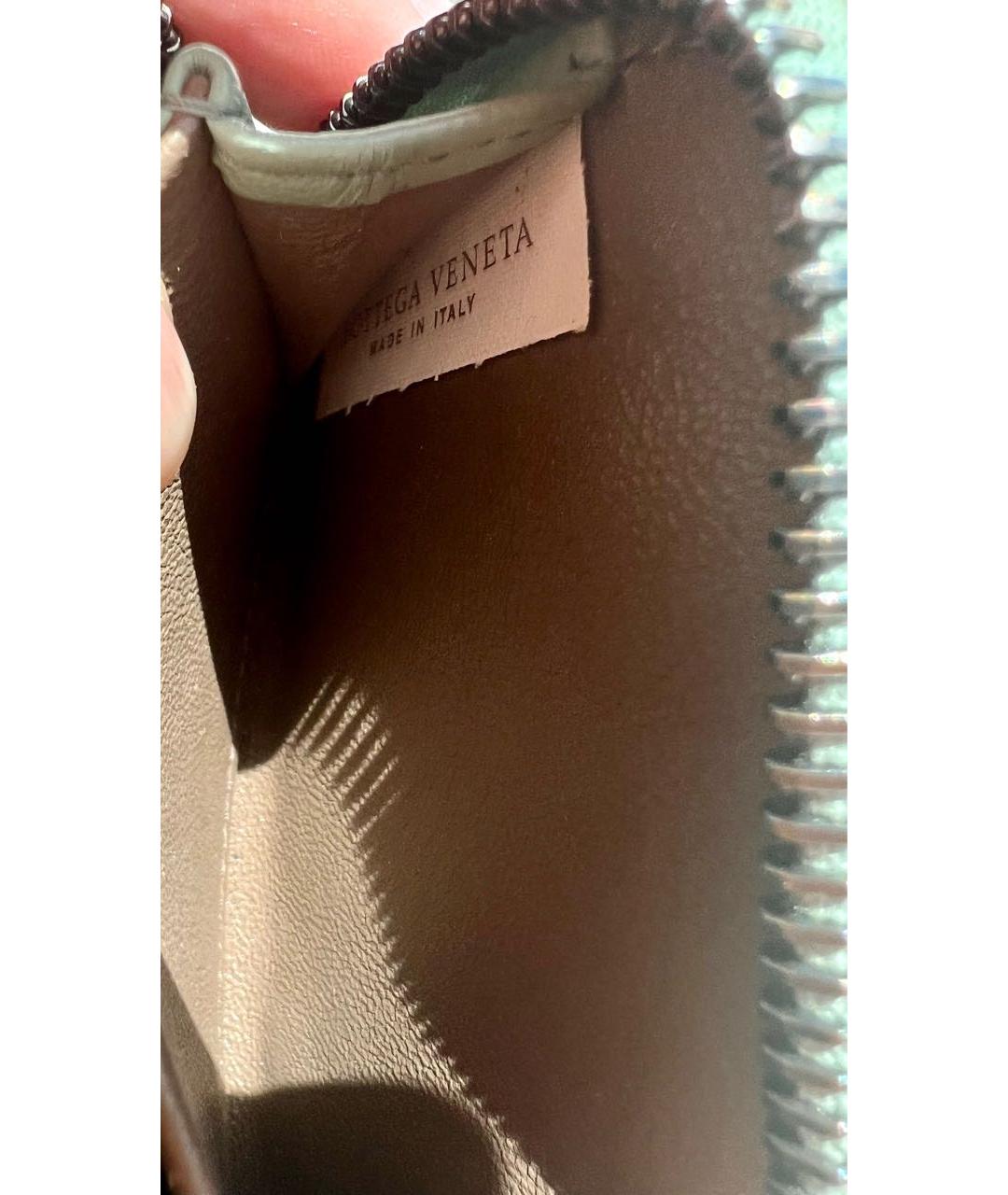 BOTTEGA VENETA Салатовый кожаный кардхолдер, фото 4