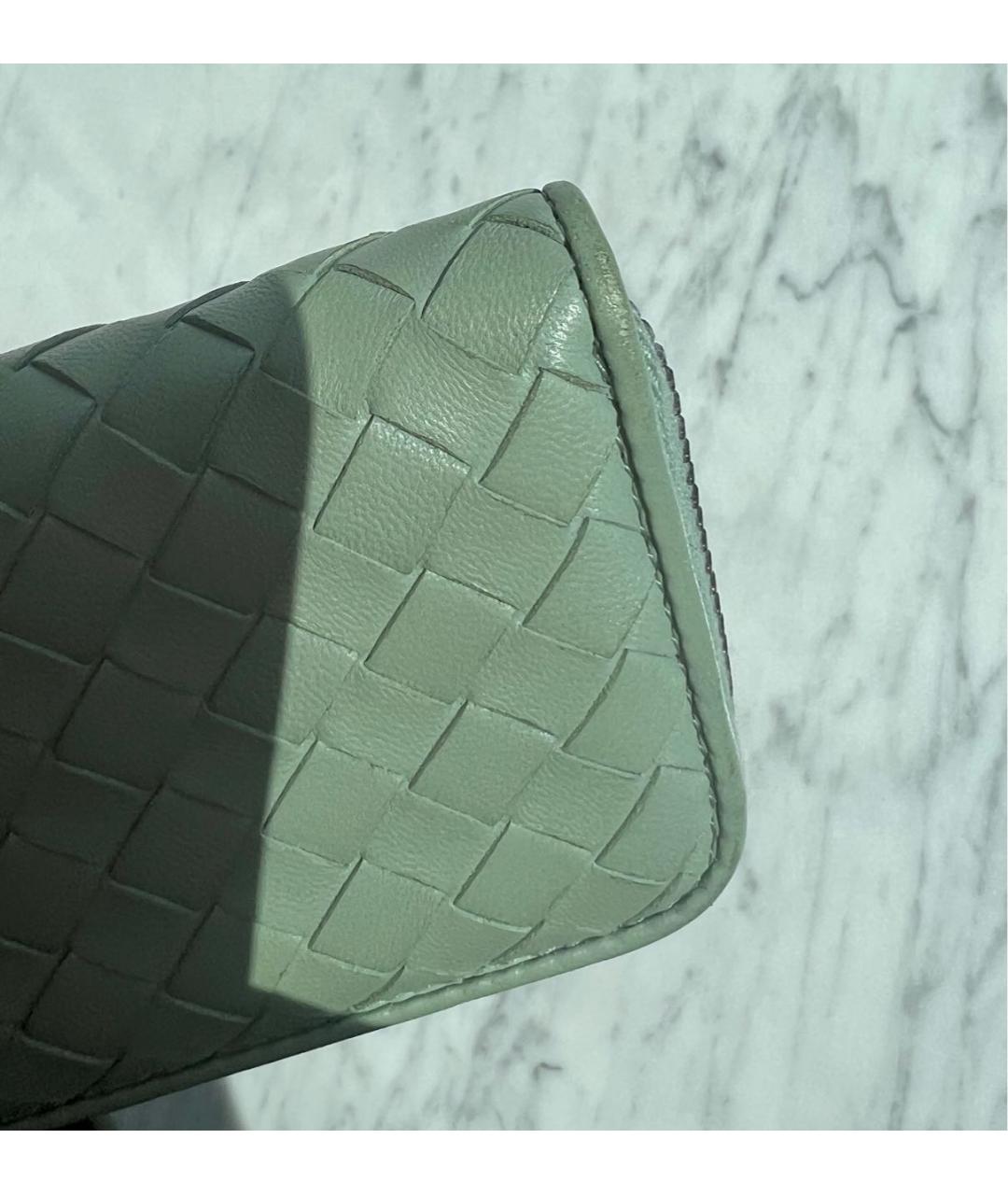 BOTTEGA VENETA Салатовый кожаный кардхолдер, фото 5