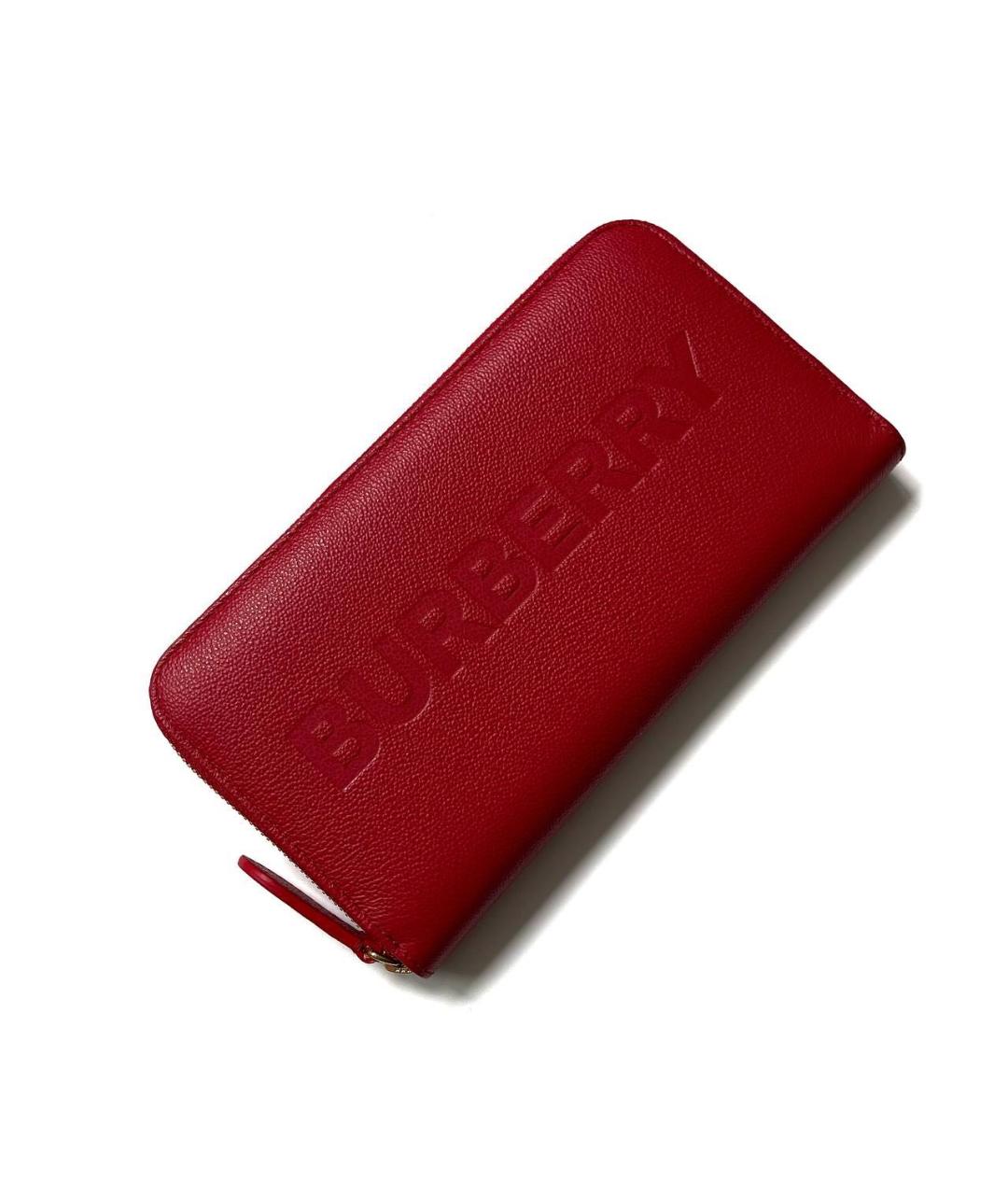 BURBERRY Красный кожаный кошелек, фото 4