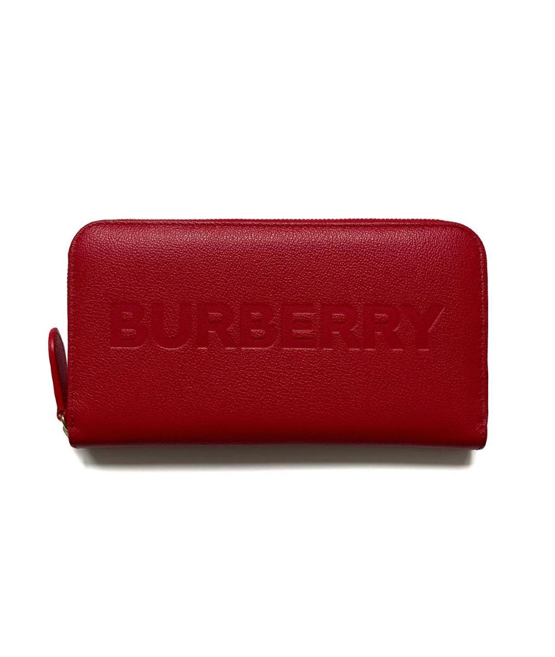 BURBERRY Красный кожаный кошелек, фото 1