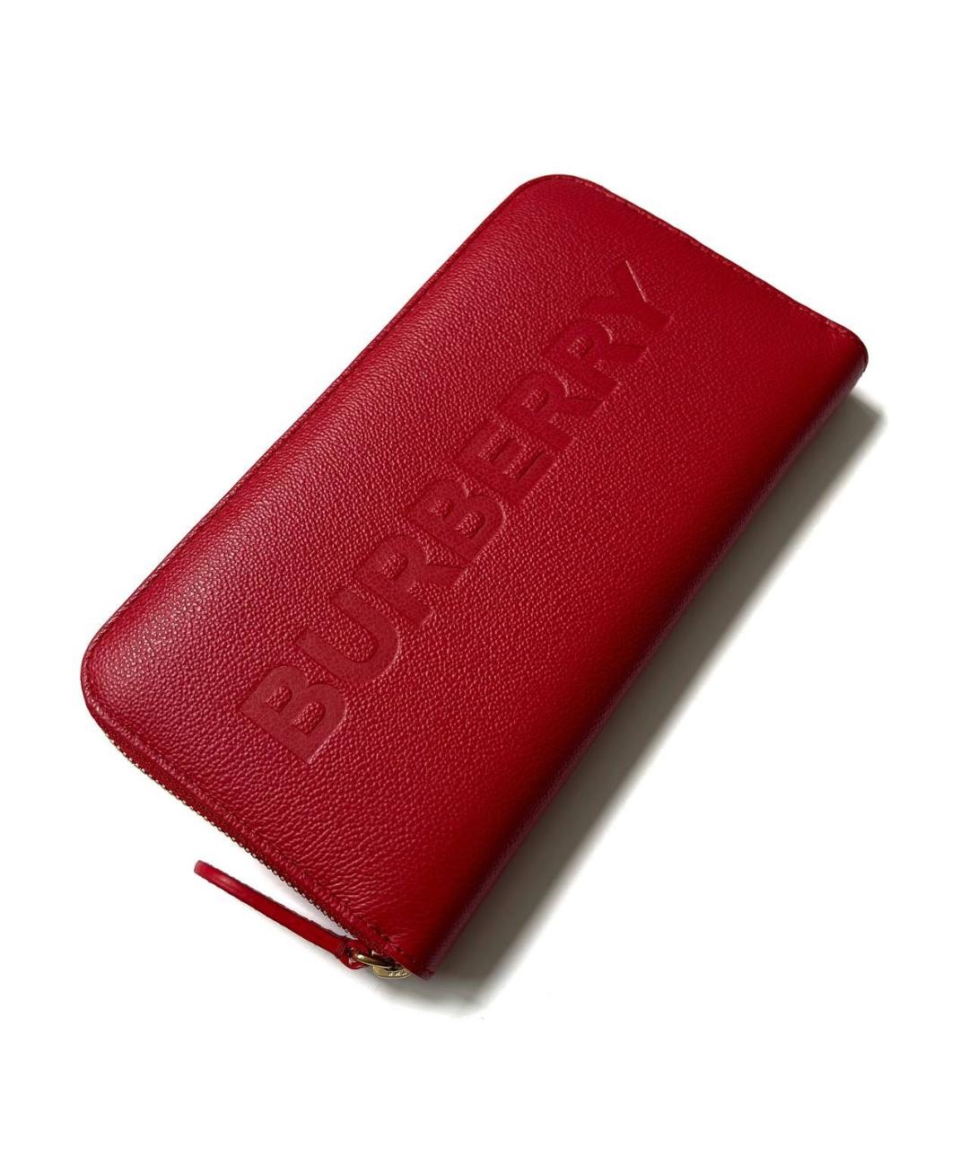 BURBERRY Красный кожаный кошелек, фото 2