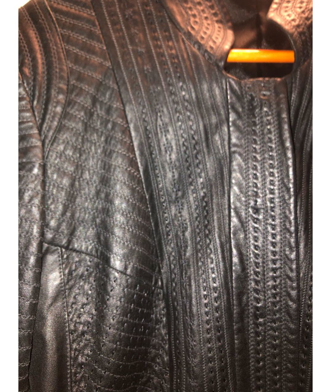 ELIE TAHARI Черная кожаная куртка, фото 4