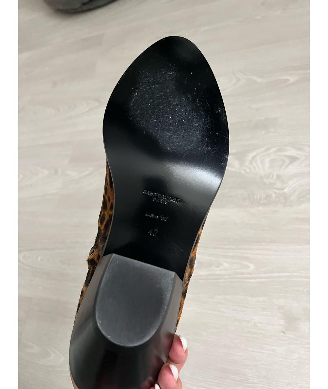 SAINT LAURENT Кожаные полусапоги, фото 6