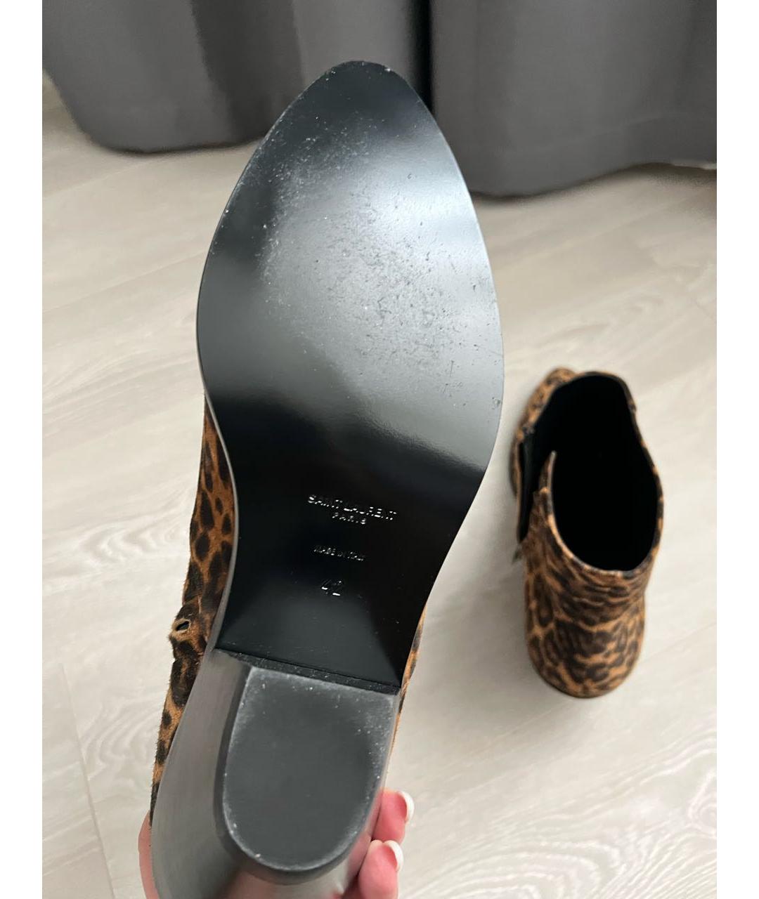 SAINT LAURENT Кожаные полусапоги, фото 5
