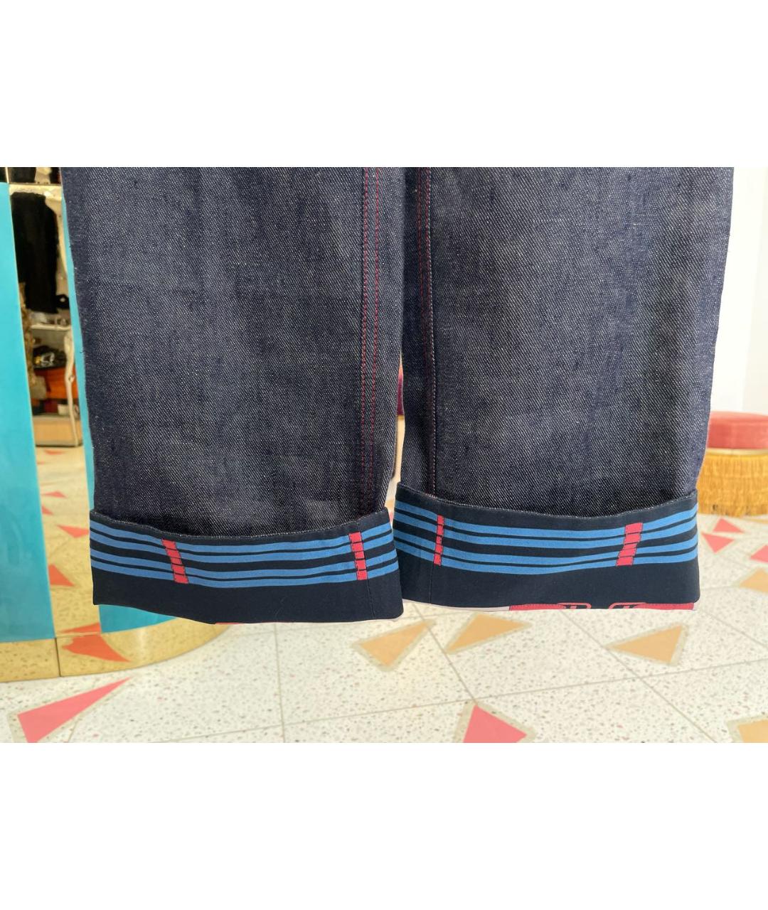 HERMES Синие прямые джинсы, фото 6