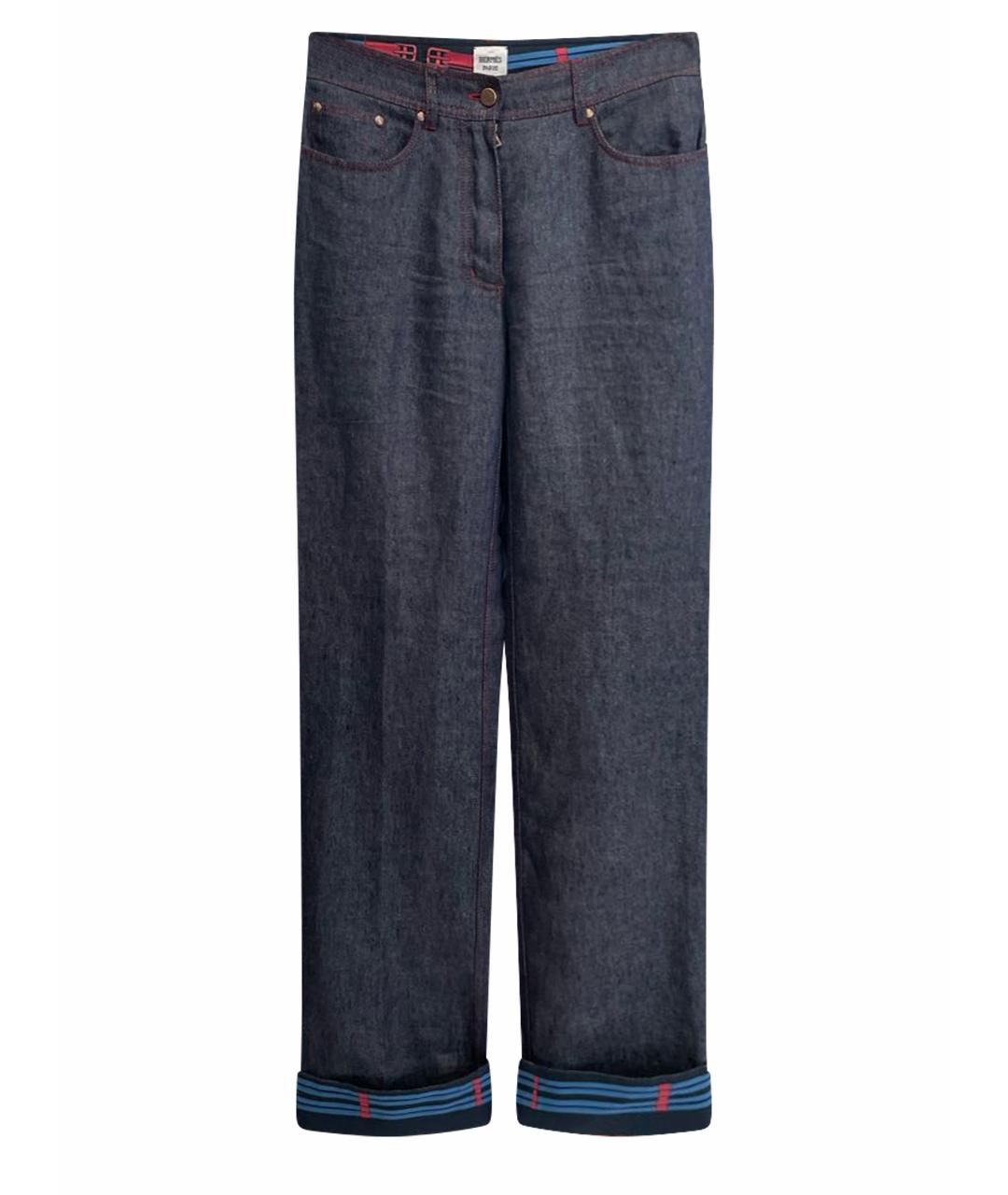 HERMES Синие прямые джинсы, фото 1