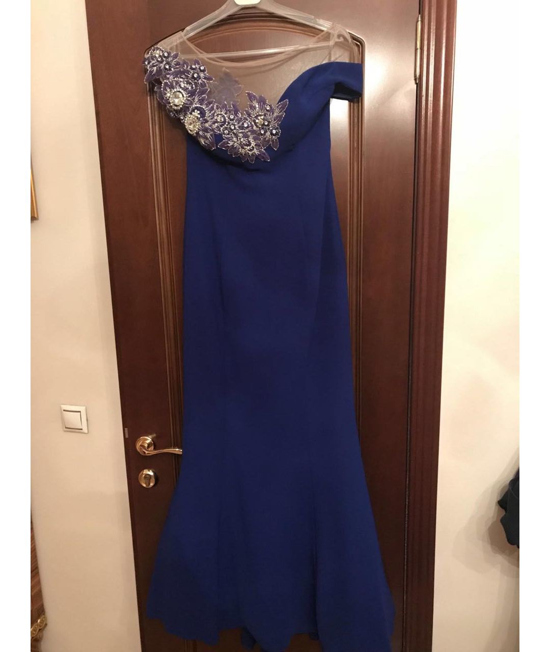 TARIK EDIZ Синее вискозное вечернее платье, фото 4