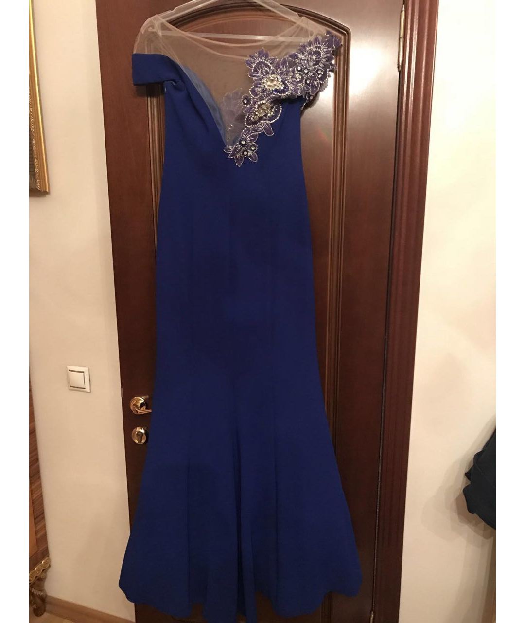 TARIK EDIZ Синее вискозное вечернее платье, фото 2