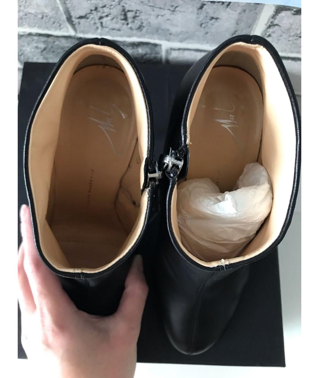 GIUSEPPE ZANOTTI DESIGN Черные кожаные ботильоны, фото 7