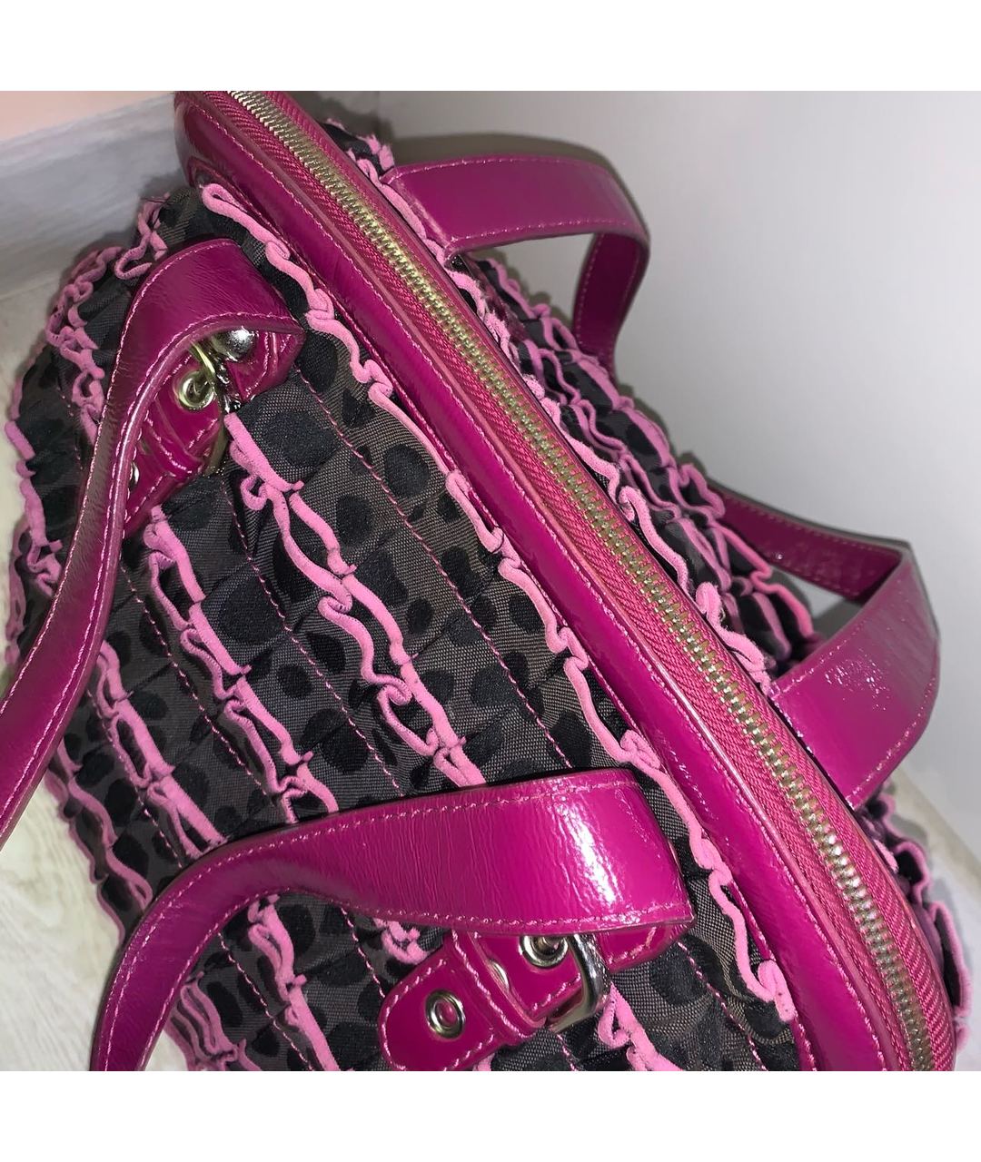 MOSCHINO Розовая тканевая сумка тоут, фото 4