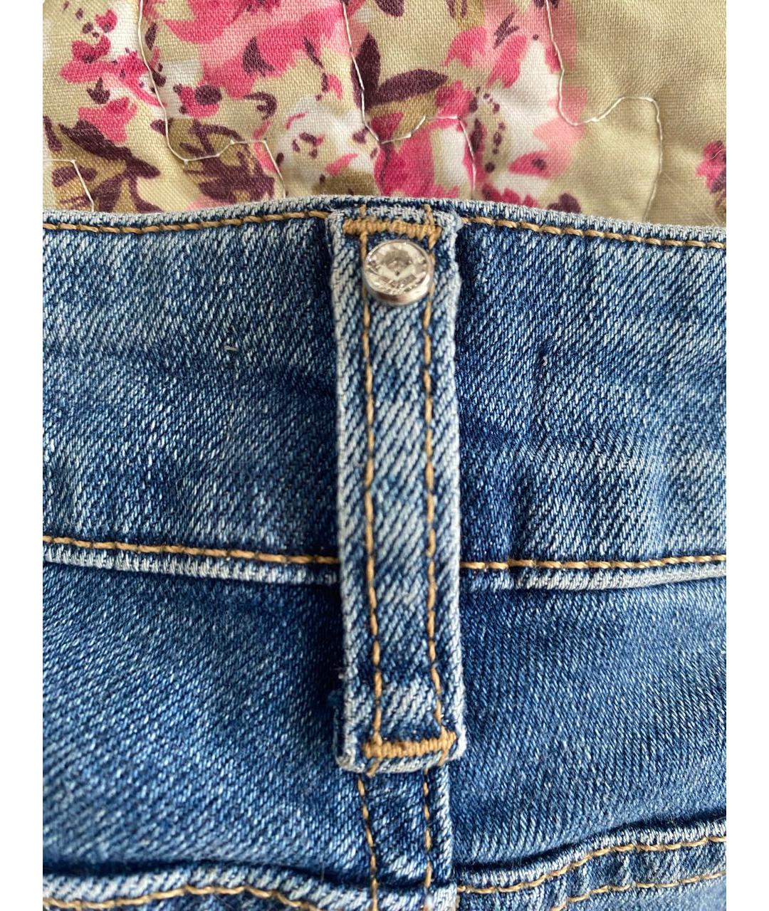 LIU JO Синие хлопко-эластановые прямые джинсы, фото 7