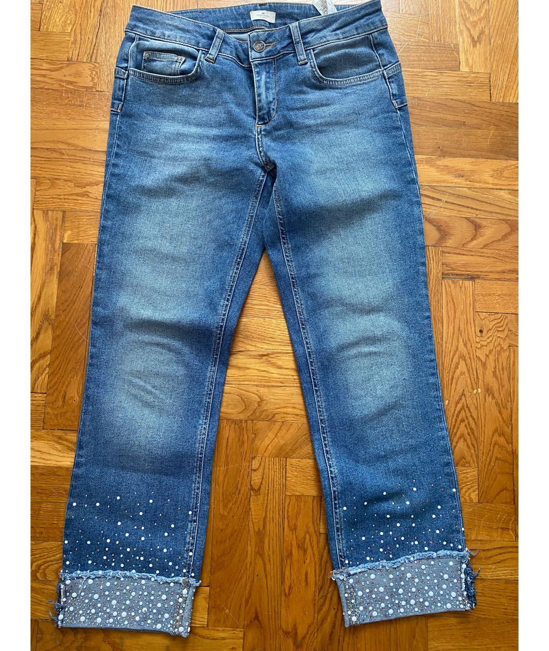 LIU JO Синие хлопко-эластановые прямые джинсы, фото 9