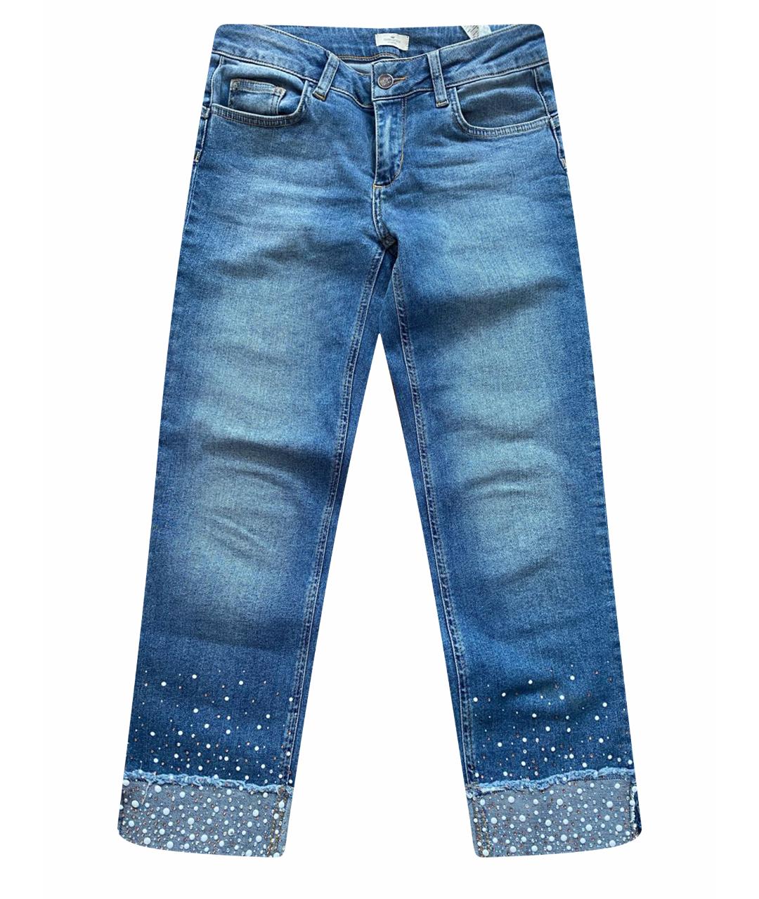 LIU JO Синие хлопко-эластановые прямые джинсы, фото 1