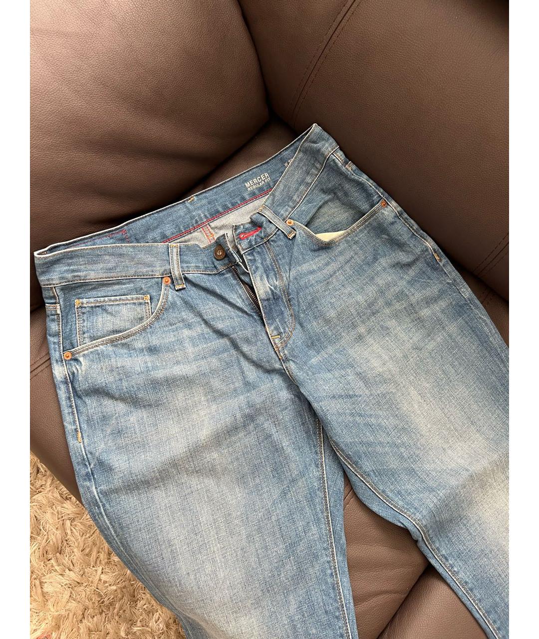 TOMMY HILFIGER Синие хлопковые прямые джинсы, фото 5