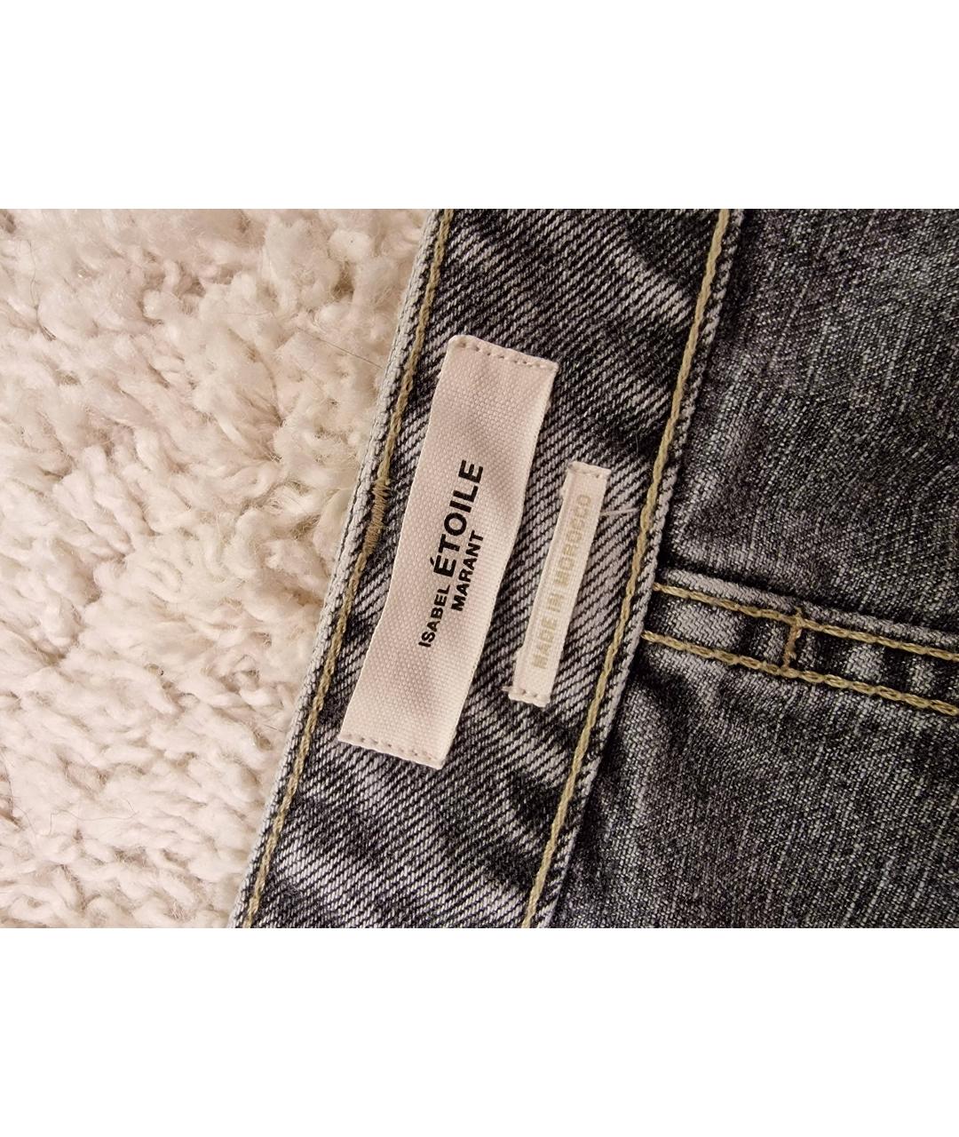 ISABEL MARANT ETOILE Серые хлопко-полиэстеровые прямые джинсы, фото 3