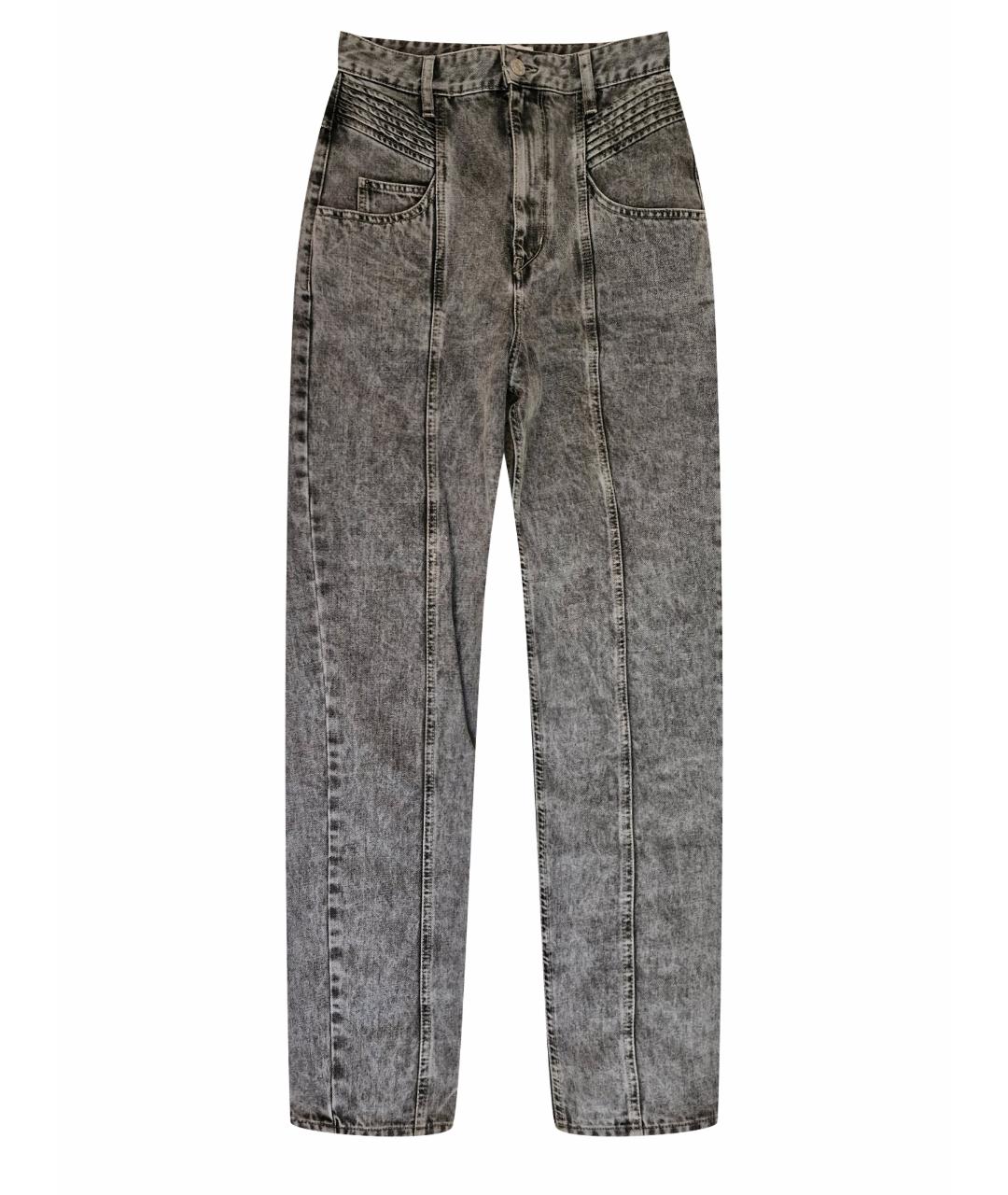 ISABEL MARANT ETOILE Серые хлопко-полиэстеровые прямые джинсы, фото 1