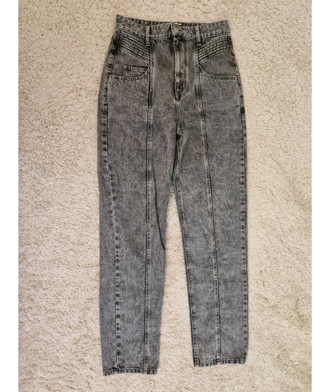 ISABEL MARANT ETOILE Серые хлопко-полиэстеровые прямые джинсы, фото 6