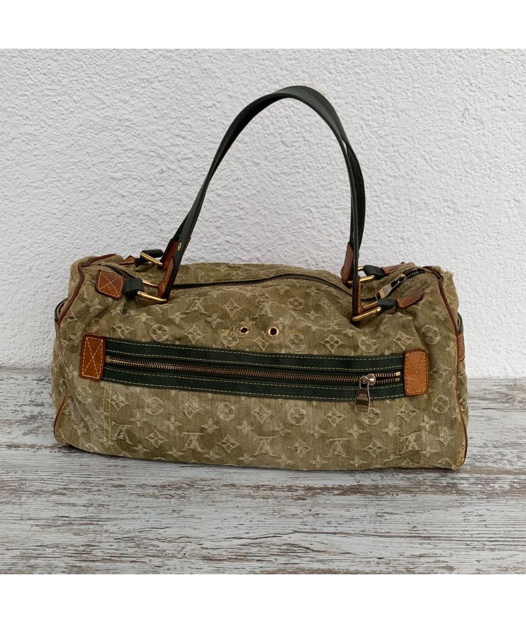 LOUIS VUITTON Зеленая жаккардовая сумка тоут, фото 2