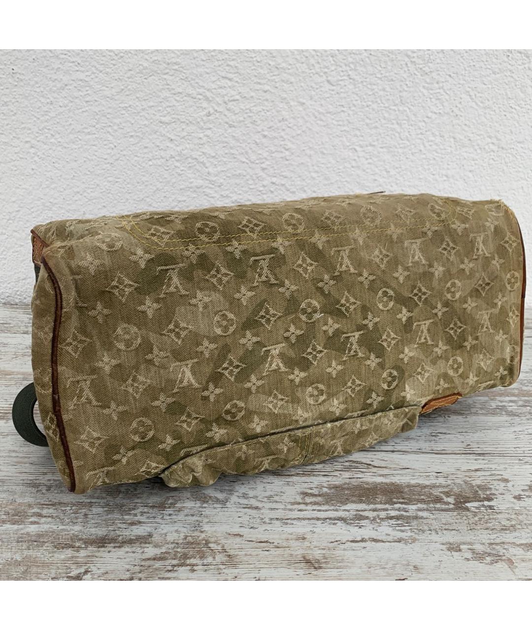 LOUIS VUITTON Зеленая жаккардовая сумка тоут, фото 5