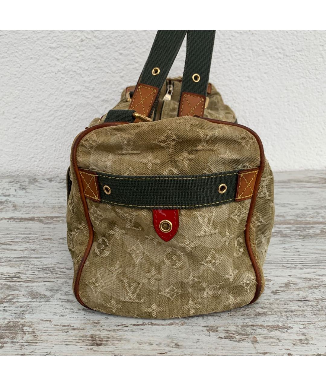 LOUIS VUITTON Зеленая жаккардовая сумка тоут, фото 4