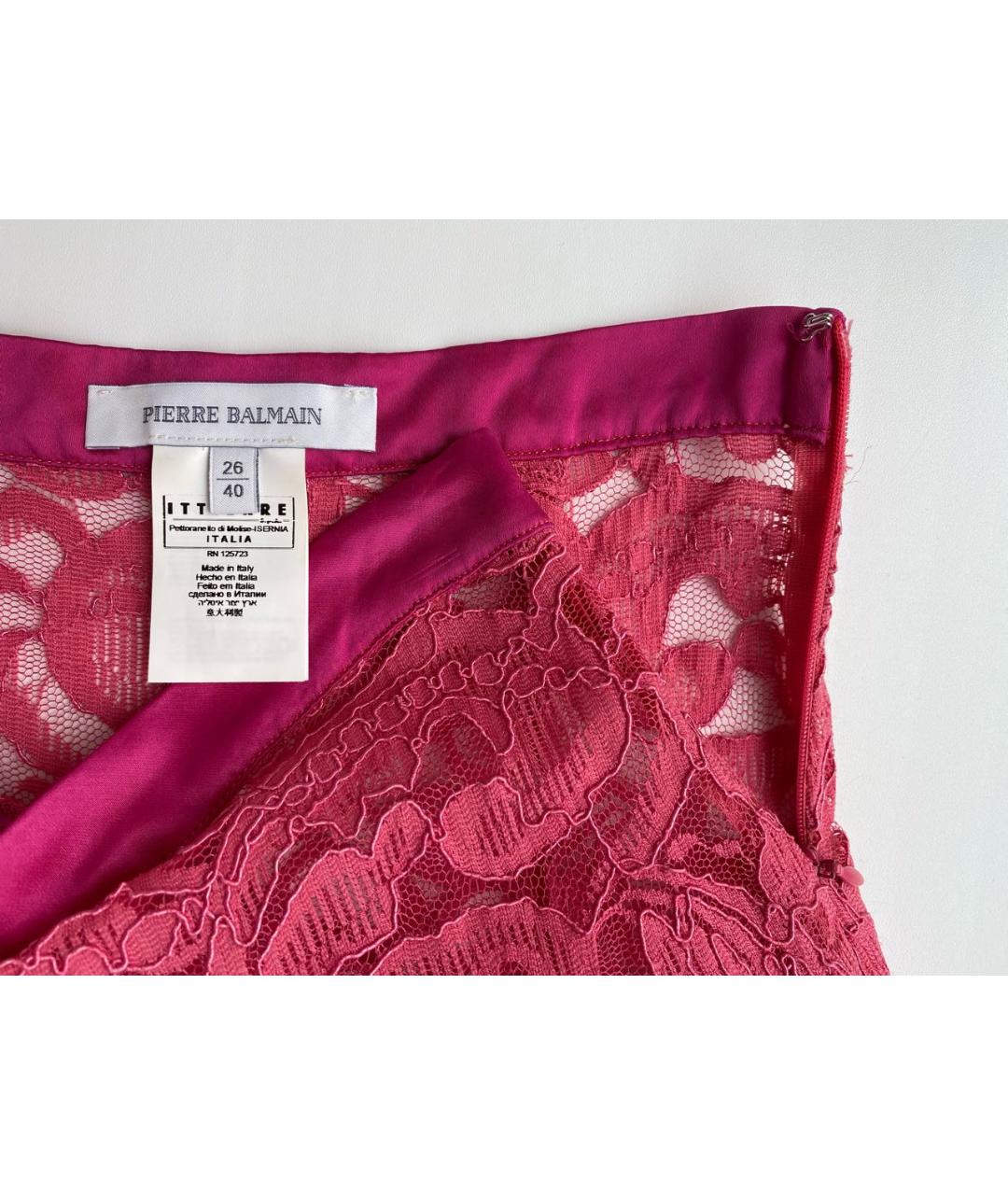 PIERRE BALMAIN Розовая полиамидовая юбка миди, фото 3